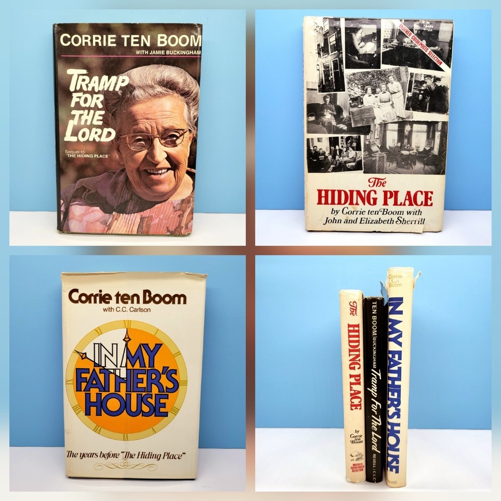 Vintage Corrie Ten Boom Book Lot Hardcovers • The Hiding Place Tramp For‎ Lord +